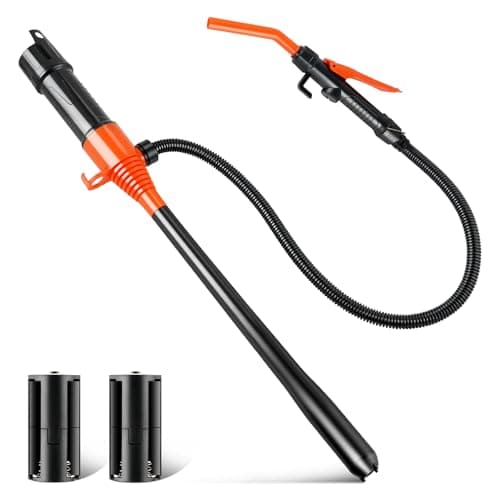 SINGARO Portable Power Battery Pump, Battery Powered Siphon Fuel Transfer Pump, Electric Fuel/Water Transfer Pump 2.4 GPM,Liquid Siphon Pump with Adjustable Flow Control, Gas Can Pump Ideal (Orange) - Image 1