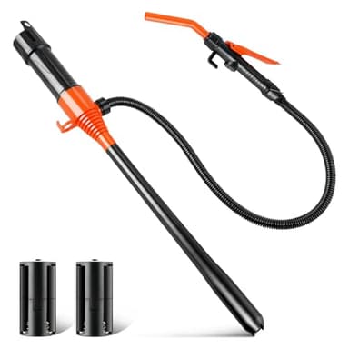 SINGARO Portable Power Battery Pump, Battery Powered Siphon Fuel Transfer Pump, Electric Fuel/Water Transfer Pump 2.4 GPM,Liquid Siphon Pump with Adjustable Flow Control, Gas Can Pump Ideal (Orange) - Image 1