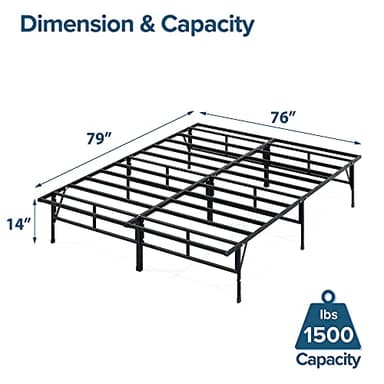 ZINUS SmartBase Compack Mattress Foundation, 14 Inch Metal Bed Frame, No Box Spring Needed, Sturdy Steel Slat Support, King - Image 2