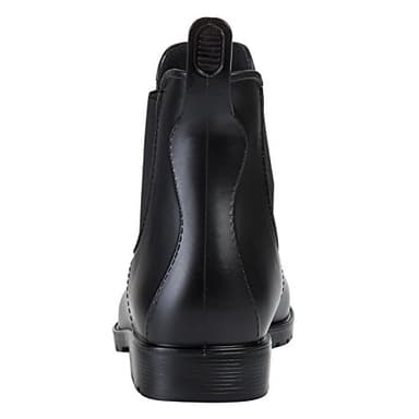 Asgard Women's Ankle Rain Boots Waterproof Chelsea Boots, Black 38 (Size 7.5) - Image 5