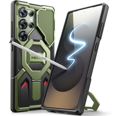 TONGATE for Samsung Galaxy S24 Ultra Case Compatible with MagSafe, [Ring Stand & Camera Cover Kickstand] Drop Shockproof Rugged Protection Phone Case for S24 Ultra with Screen Protector 6.8", Green - Image 8