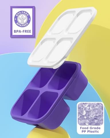 5 Pcs Bento Snack Containers, Reusable 4 Compartment Divided Food Storage Containers, Divided Lunchable Container for School, Work and Travel (5 Color) - Image 5