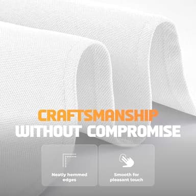 WEALUXE White Table Cloths for 6 Foot Rectangle Tables, 2-Pack, 60x102 inches, Water, Stain and Wrinkle Resistant, 200 GSM Washable Poly Fabric Tablecloths Rectangular, Elegant and Durable - Image 4