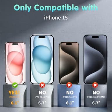 GOZOPO for iPhone 15 (6.1 inch), 3 Screen Protector + 2 Lens Protector, with Easy Installation Tool, HD Clear, 9H Hardness, No Bubbles - Image 4