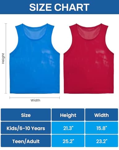 VOGRYE PinniesSet of 12/24 Scrimmage Vests, Team Practice Sports for Child Youth/Adult, Lightweight Basketball Jersey - Image 2