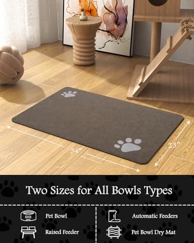 Pet Feeding Mat-Absorbent Dog Mat for Food and Water Bowl-No Stains Quick Dry Water Dispenser Mat-Dog Accessories Pet Supplies-Bowl for Messy Drinkers（Brown,23"x34" - Image 7