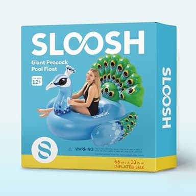 JOYIN Inflatable Peacock Pool Float - Giant Blue Peacock Fun Beach Floaties, Swim Party Animal Decorations Adult Size Inflatable Summer Pool Raft Toys Lounge for Adults & Kids - Image 7