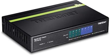 TRENDnet 8-Port Gigabit PoE+ Switch, TPE-TG80G, 8 x Gigabit PoE+ Ports, 123W PoE Power Budget, 16 Gbps, Ethernet Splitter, NDAA & TAA Compliant, Metal, Lifetime Protection, Black - Image 1