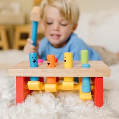 Melissa & Doug Deluxe Pounding Bench Wooden Preschool Learning Toy with Mallet - Image 7