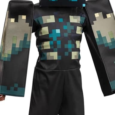 Disguise Minecraft Warden Costume, Official Deluxe Minecraft Costume for Kids with Headpiece and Jumpsuit, Child Size (4-6) - Image 4