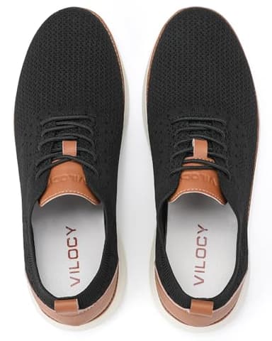 VILOCY Men's Casual Dress Sneakers Shoes Black,45 - Image 7