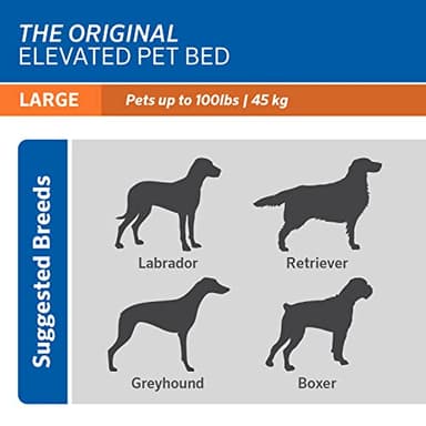 Coolaroo Original Elevated Dog Bed - Breathable Off-The-Ground Pet Bed with Cooling Fabric, Joint Relief & Moisture-Resistant Fabric, 100% Recyclable, Easy Clean, Grey, Large - Image 6