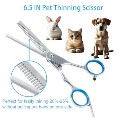 5 in 1 Premium Dog Grooming Scissors, Professional Dog Scissors for Grooming with Safety Round Tips, Lengnoyp Stainless Steel Thinning Shears, Pet Cat Shears for Grooming Kit - Image 5