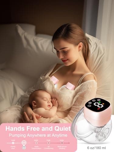 Hands Free Breast Pump, Wearable Breastfeeding Pump 3 Modes & 9 Levels, Double Electric Portable Pump Low Noise with Long Battery Life 2 Pack Pink - Image 2