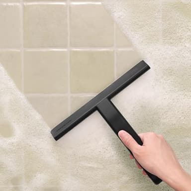 dancemoon JustHang Shower Squeegee for Glass Doors, All-One-Piece Silicone with Built-in Hook Design for Easy Hanging and Cleaning, 10 Inch Black - Image 7