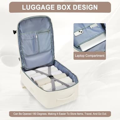 Large Travel Backpack for Women Men, Waterproof Carry on Backpack for Flight Approved, Mochila de Viaje Personal Item Luggage Backpacks with Shoce Compartment, Bulto de Viaje Tiktok Backpacks - Image 5