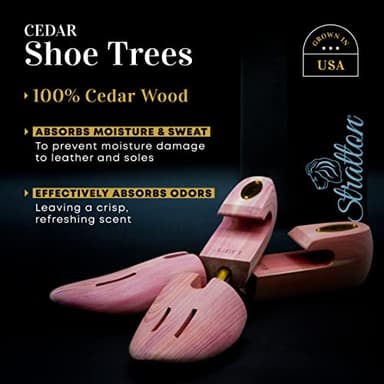 Stratton Cedar Shoe Tree - Shoe Trees for Men & Women, Sneakers, Widener & Shaper | GROWN IN USA (Medium (Fits Shoe Sizes 9-10), 2 PACK) - Image 2