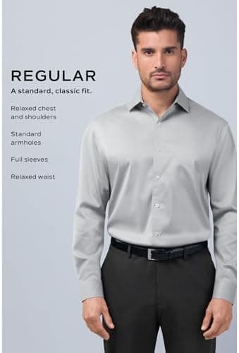 Van Heusen Mens Dress Shirt Regular Fit Poplin Solid - Image 6