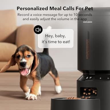 PETLIBRO Automatic Cat Feeder, 5G WiFi Automatic Dog Food Dispenser with Freshness Preservation, 5L Timed Pet Feeder with Low Food Sensor, Up to 10 Meals Per Day, Granary Black - Image 5