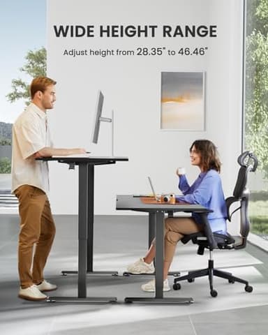 ErGear Height Adjustable Electric Standing Desk, 47.2 x 23.6 Inches Sit Stand up Desk, Memory Computer Home Office Desk with Two-Piece Desktop (Black) - Image 6