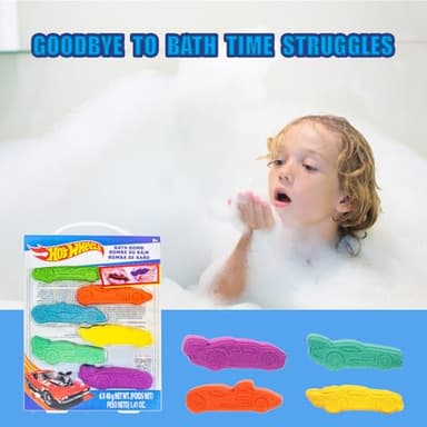 Hot Wheels 6 Piece Bath Bombs for Kids, Bubble Gum Scented, Bath Toys for Kids, Ages 3+, by Townley Girl - Image 5