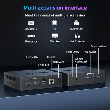 Bmax B3Pro Mini PC 256GB SSD 8GB RAM, Intel 11th Gen N5095 Processor (up to 2.9GHz) 4C/4T Micro Desktop Computer with Dual HDMI 4K, WiFi 5, Bluetooth 5.0 - Image 3
