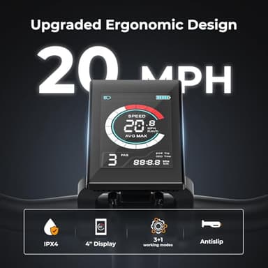 Jasion EB5 Electric Bike for Adults with Peak 500W Brushless Motor, 40Miles 20MPH Commuting Electric Mountain Bike with 360Wh Removable Battery, 7-Speed, 26" Tires and Front Fork Suspension - Image 4