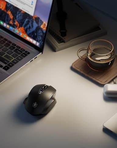 Uineer Wireless Bluetooth Mouse,[Upgraded] Rechargeable (BT 5.0/4.0+2.4G Hz),Computer Mouse with Visible Battery Level, 4 Adjustable DPI, Portable PC Mouse for MacBook Chromebook,Black - Image 6