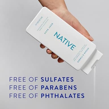 Native Body Wash Contains Naturally Derived Ingredients | For Women & Men, Sulfate, Paraben, & Dye Free Leaving Skin Soft and Hydrating | Ocean & Timber 18 oz - 2 Pk - Image 3