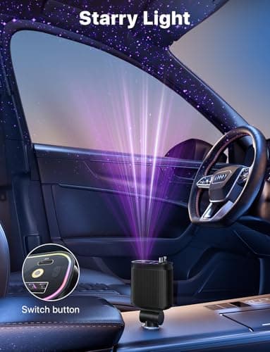 Starlight Retractable Car Charger with Retractable Cables, Starlight in Car Roof 4 in 1 Super Fast USB C Car Phone Charger, 2 USB Ports Starry Sky Adapter, Compatible with iPhone 17 16 15 14 13 12 - Image 4