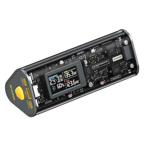 SHARGEEK 170 Power Bank, 140W PD3.1 Portable Charger 24,000mAh/ 84.6Wh High Capacity with Smart Display, 170W Total Output Battery Pack for Laptop MacBook Pro iPhone 17/16/15/14 Series - Image 1