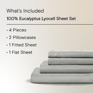 Sijo AiryWeight Tencel Sheet Set, 100% Lyocell Derived from Eucalyptus, Buttery Soft, Architectural Digest 2022 Best Cooling Sheets Winner - 4pc - 2 Pillowcases 1 Fitted 1 Top (Dove, Queen) - Image 2
