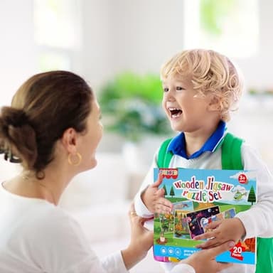 Wooden Puzzles Toys for Kids Ages 3-5, Set of 4 Packs Dinosaur, Space, Transportation Wood Toddler Puzzles, Preschool Brain Teaser Toys for Boys and Girls 2 3 4 5 6 Years Old - Image 7