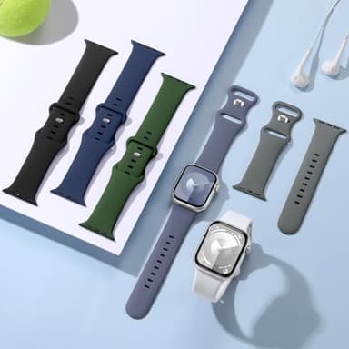 Lenrao Compatible with Apple Watch Bands for Men,Sport Silicone Band Compatible with Apple Watch Bands 44mm 45mm 46mm 42mm 49mm/for iWatch Bands for Men/Watch Series 11/10/9/8/7/6/5/4/3/2/1 SE Ultra - Image 4