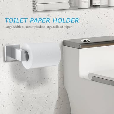 5 Pieces Towel Bar Set Brushed Nickel Bathroom Hardware Accessories Set SUS304 Stainless Steel Towel Holder Set for Bathroom 23.6 Inch Towel Bar,Towel Rack Wall Mounted - Image 4