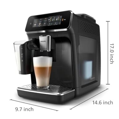 PHILIPS Series 3300 Fully Automatic Espresso Coffee Machine - 6 Hot & Iced Drinks, LatteGo Milk System, 40% Quieter SilentBrew, Ceramic Grinder, Aquaclean Filter, Glossy Black (EP3341/50) - Image 2