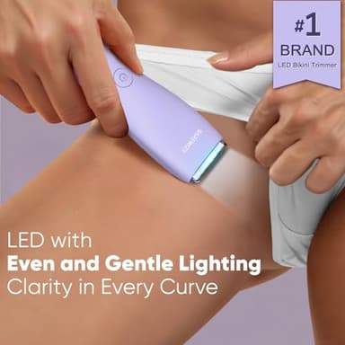 BAREWIZE Bikini Trimmer for Women, Legs & Pubic Hair Trimmer | Waterproof, Type-C Rechargeable, LED Light, Replaceable Blade, Electric Razors for Women, Womens Body Shaver (Lilac Purple) - Image 2