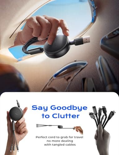 LISEN Multi Charging Cable, 3 in 1 Charging Cable, Retractable Car Charger with Type C/L/Micro USB Ports for iPhone 17 16 15 14 Pro Max/Samsung Galaxy S25/PS/Kindle Multi Chargers for All Devices - Image 2