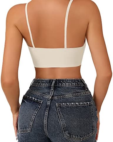 DEANGELMON 4 Pieces V Neck Bralettes Padded Seamless Adjustable Straps Bra Everyday Basic Sleeping Bras (4P3,L) - Image 4