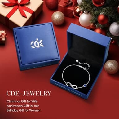 CDE Infinity Heart Symbol Charm Link Bracelet for Women 925 Sterling Silver Adjustable Mother's Day Gift Anniversary Jewelry Christmas Birthday Gifts for Wife Girlfriend Her - Image 6