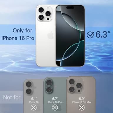 JETech Privacy Screen Protector for iPhone 16 Pro 6.3-Inch with Camera Lens Protector, Anti-Spy Tempered Glass Film, Easy Installation Tool, 2-Pack Each - Image 2