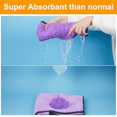 Bienbee Dog Bathrobe, Quick Drying Super Absorbent Dog Robes for After Bath, Warm Keeping Dogs Towel, Dogs Bath Supplies, Light Purple XL - Image 2