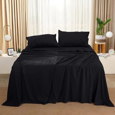 Utopia Bedding Queen Sheet Set – 4 Piece Bed Sheets for Queen Size Bed, Soft and Breathable Microfiber, Includes 1 Fitted Sheet, 1 Flat Sheet and 2 Pillowcases (Black) - Image 7