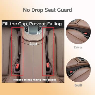 Jtonust No Drop Seat Guard, 2025 New Car Seat Side Gap Filler, Seat Gap Fillers for All Cars, Prevents Items from Falling, Easy to iInstall (Black) - Image 3