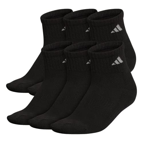 adidas Women's Ankle Socks, Athletic Cushioned Quarter Fit, 6-Pack, Durable, Comfortable, Cooling, with Compression - Image 1