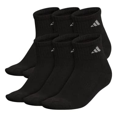 adidas Women's Ankle Socks, Athletic Cushioned Quarter Fit, 6-Pack, Durable, Comfortable, Cooling, with Compression - Image 1