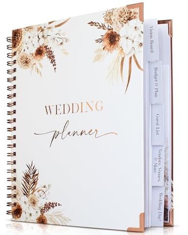 Beautiful Boho Wedding Planner Book and Organizer - Enhance Excitement and Makes Your Countdown Planning Easy - Unique Engagement Gift for Newly Engaged Couples, Future Brides and Grooms,9 X 11 inches - Image 1