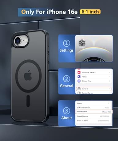 FNTCASE for iPhone 16e Phone Case: iPhone 16E 2025 Magnetic Matte Military Grade Drop Protection Phone Cover | Slim Anti-Slip Durable Shockproof Cases - Image 2
