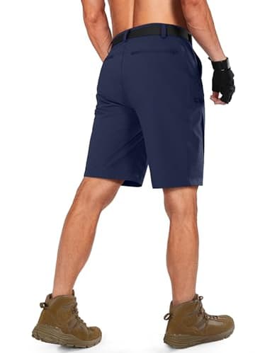 Shallowlulu Mens Cargo Hiking Shorts Water Resistant Quick Dry Lightweight Breathable Tactical Shorts with Nylon Belt(Midnight Blue 40W/10L) - Image 2