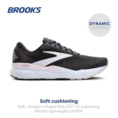 Brooks Women’s Ghost 16 Neutral Running Shoe - Black/White/Orchid Ice - 7 Medium - Image 2